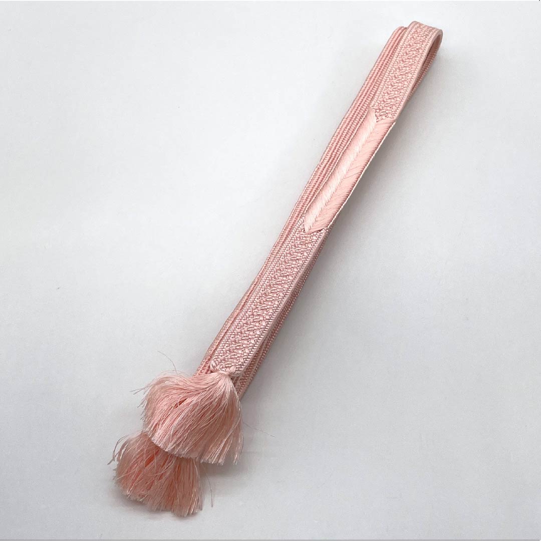 帯締め 正絹 Sランク 曙色(あけぼのいろ) 矢羽根 平組 長さ約151cm 幅約1.5cm フォーマル ピンク系 1135006162313