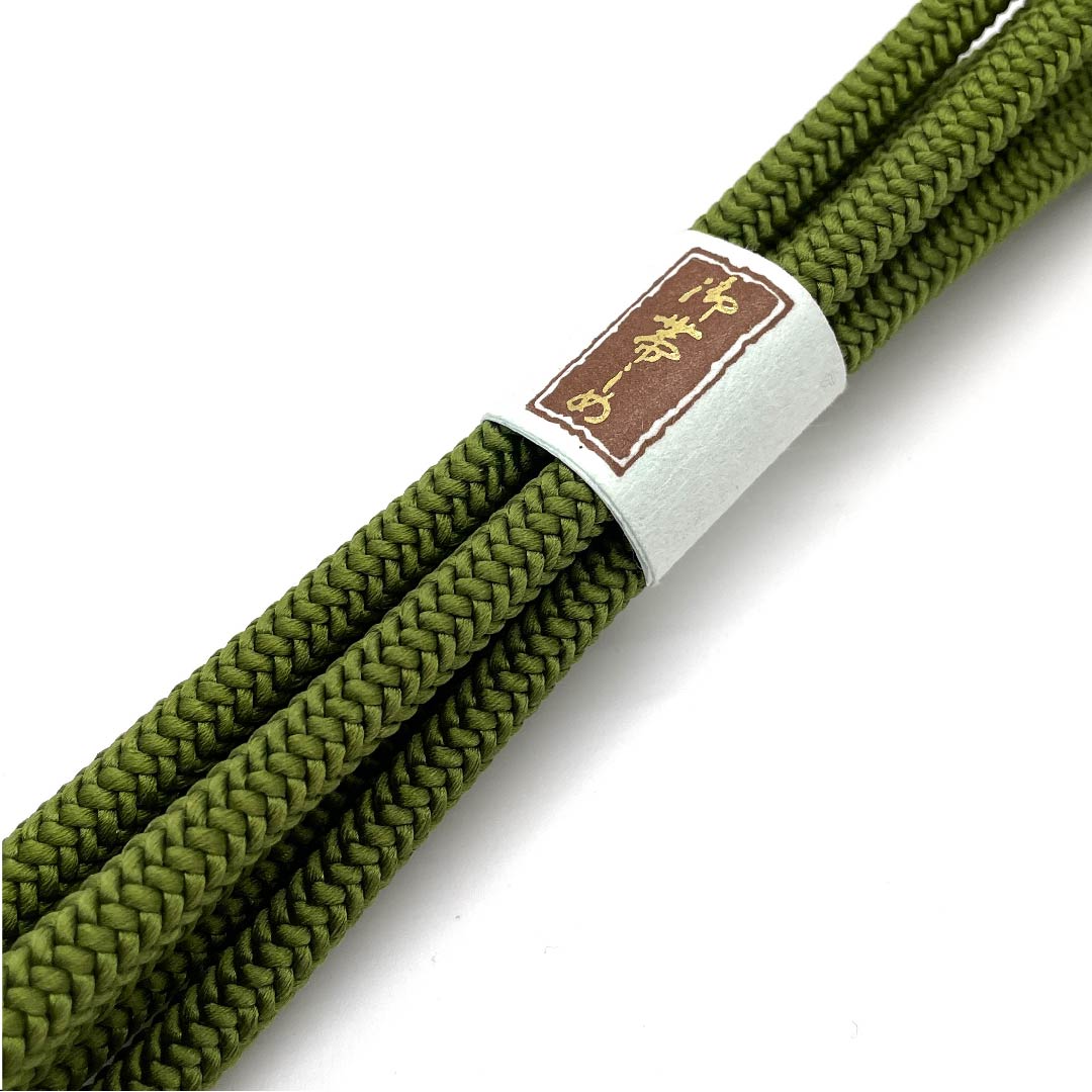 (New old stock) Obijime (sash fastener) Pure silk, quarter string, light green, rounded, new old stock, length approx. 153cm, width approx. 0.7cm, casual, S rank, green, 1135001262919