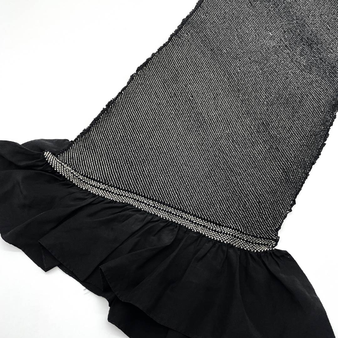 兵児帯 正絹 総絞り 帯丈252cm 幅24.5cm Sランク 黒系 1134000332910