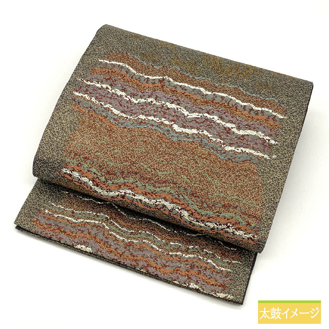 リサイクル着物】袋帯 正絹 Sランク 抽象模様 帯丈426cm 六通 