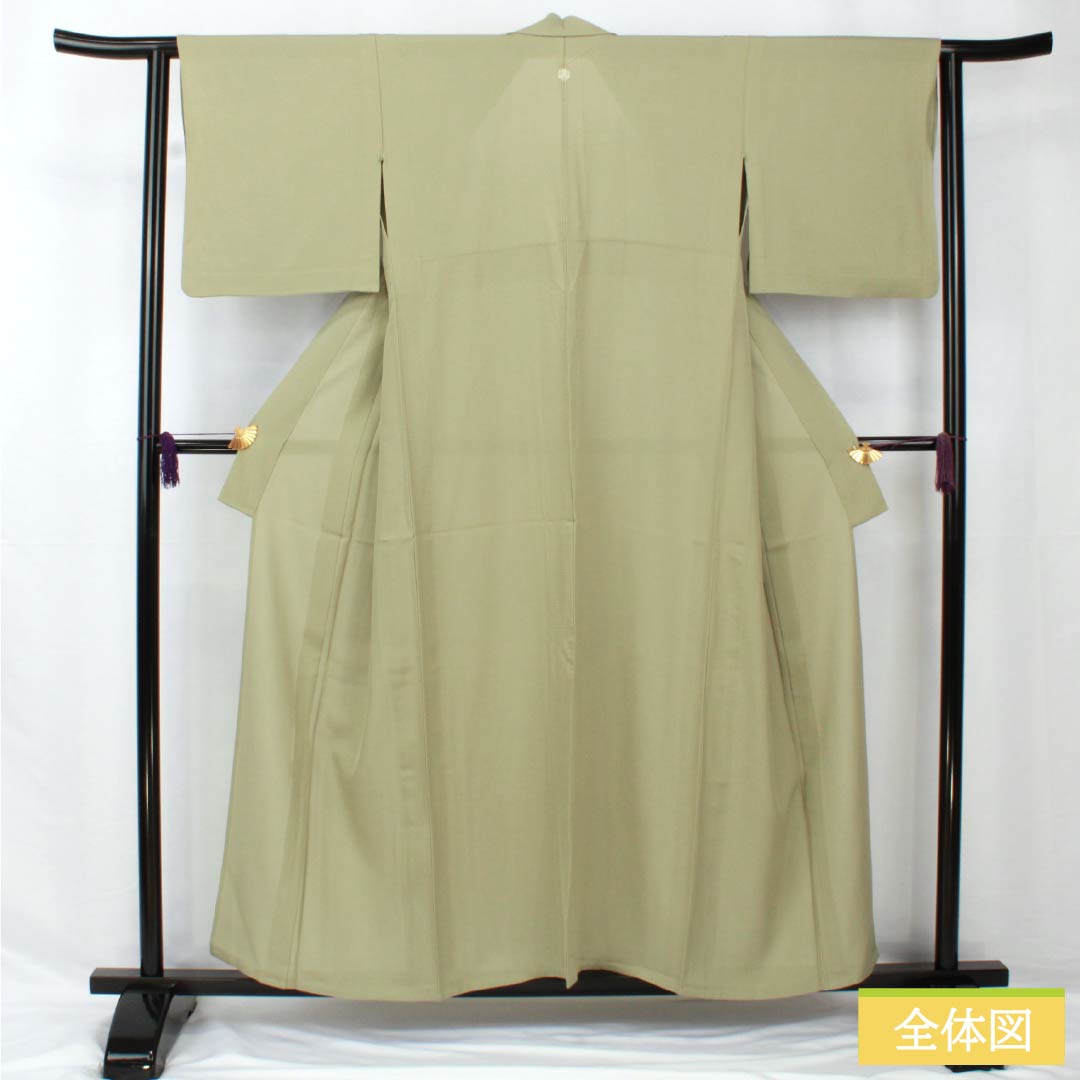 Summer item, pure silk, plain color, length 156.5cm, sleeve length 62cm, greyish gray, one crest, vine and oak, silk, S rank, green, 1132002062319