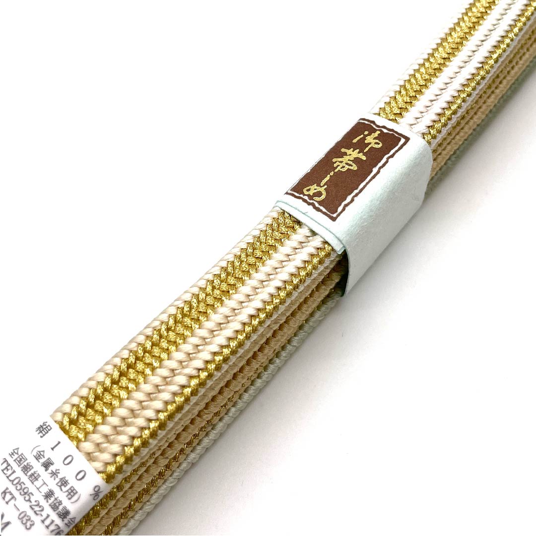 (新古品) 帯締め 正絹 四分紐 グラデーション 翠嵐工房 金属糸使用 新古品 長さ約162cm 幅約1.2cm フォーマル Sランク グラデーション系 1135001802999