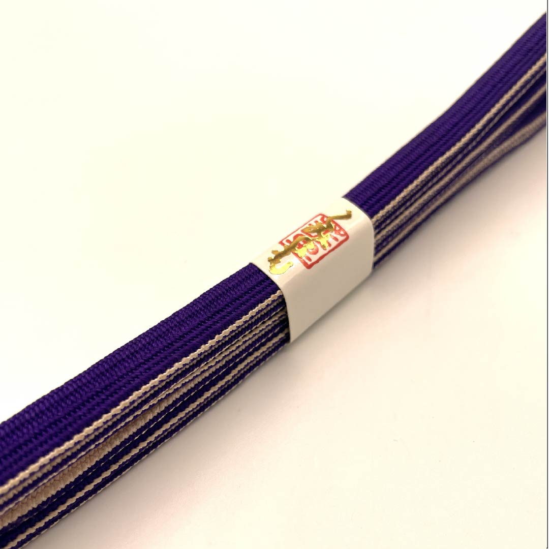 帯締め 正絹 三分紐 菫色(すみれいろ) 帯留め用 無地 長さ約147cm 幅約0.9cm カジュアル Sランク 紫系 1135003232320