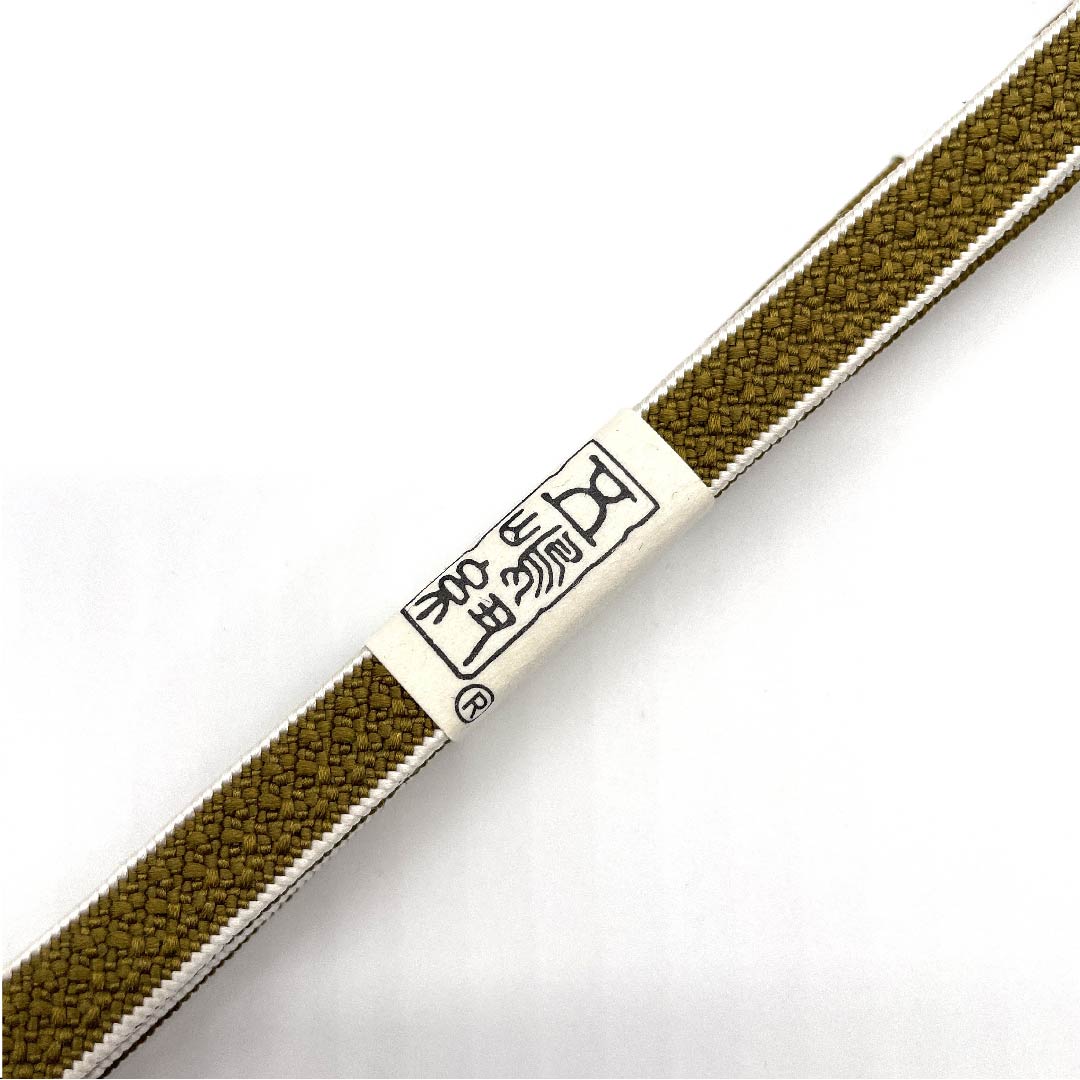 (新古品) 帯締め 正絹 三分紐 路考茶色(ろこうちゃいろ) 五嶋紐 新古品 長さ約129cm 幅約0.9cm カジュアル Sランク 黄系 1135000762323