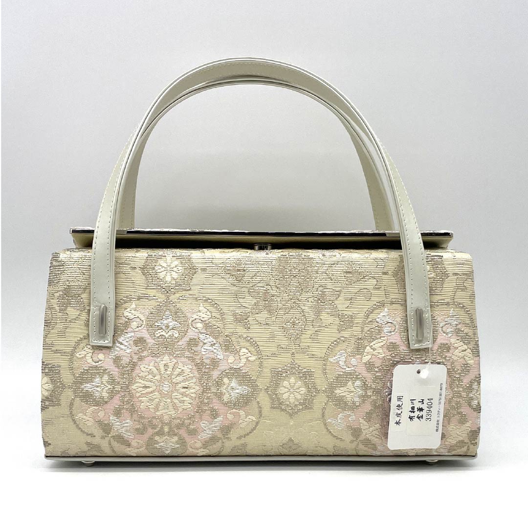 (新古品)和装バッグ フォーマル NEWランク 金華山 有栖川織物 西陣織 利休バッグ 金系 113900081121