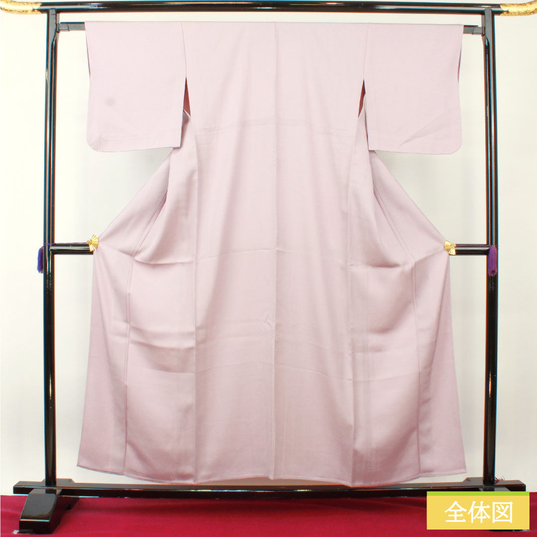 色無地 正絹 身丈157cm 裄丈64cm 薄藤色(うすふじいろ) 単衣 Sランク 紫系 1114001512320