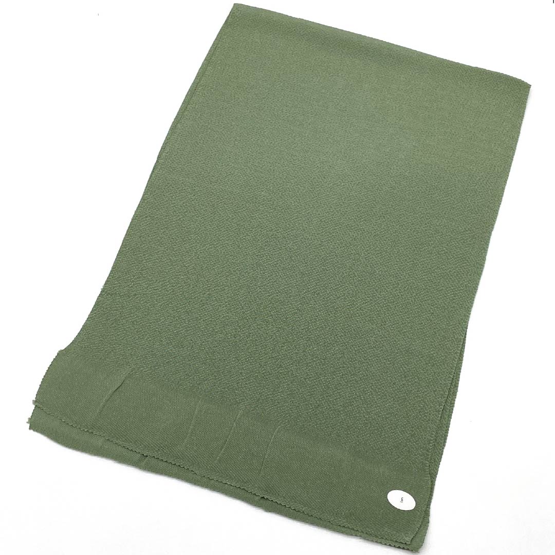 (新古品) 帯揚げ 正絹 フォーマル 裏葉色(うらはいろ) ちりめん 無地 振袖用 長さ約164cm 幅約27.5cm Sランク 緑系 1136000052919