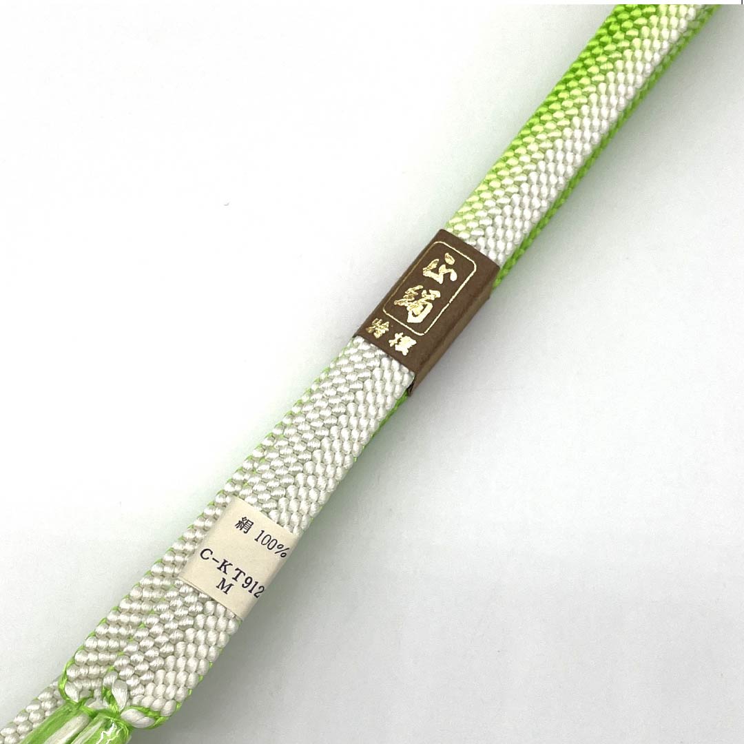 帯締め 正絹 NEWランク 若草色(わかくさいろ) グラデーション 長さ約159.5cm 幅約1.5cm セミフォーマル 緑系 1135003831319