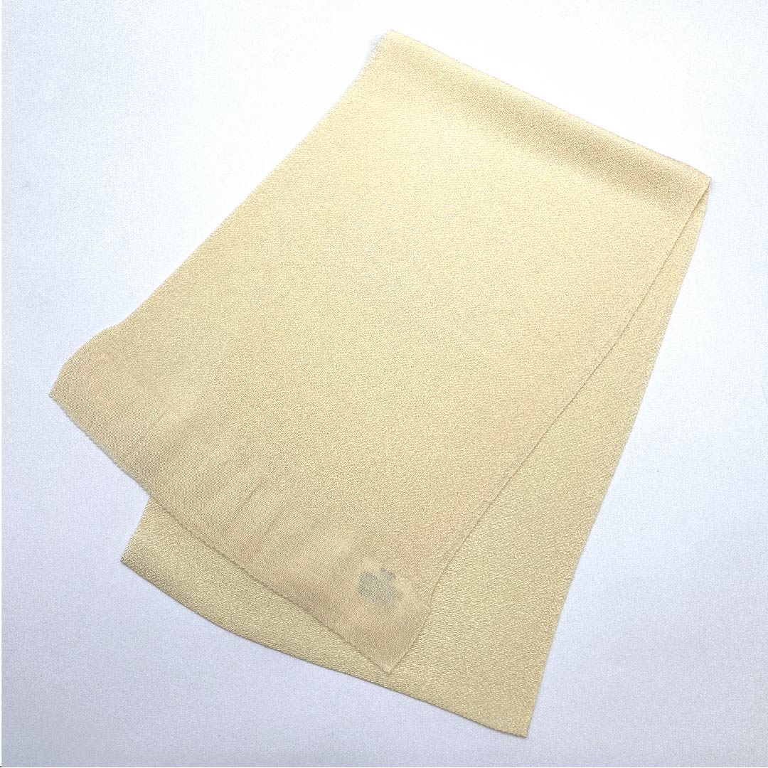 (新古品) 帯揚げ 正絹 フォーマル 麹色(こうじいろ) ちりめん 無地 振袖用 長さ約164cm 幅約27cm Sランク クリーム系 1136000082915