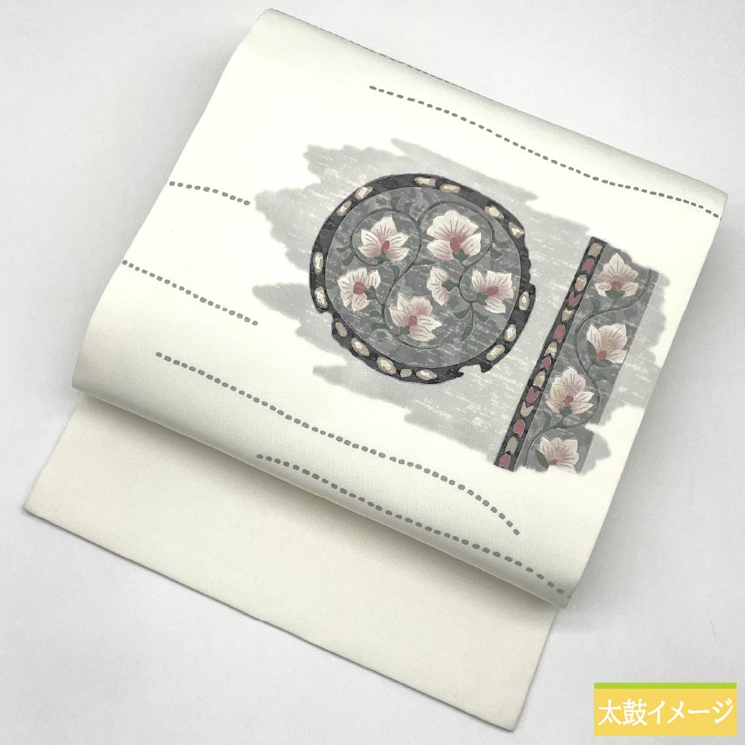 リサイクル着物】名古屋帯 ポリエステル Bランク 唐花 染め帯 帯丈