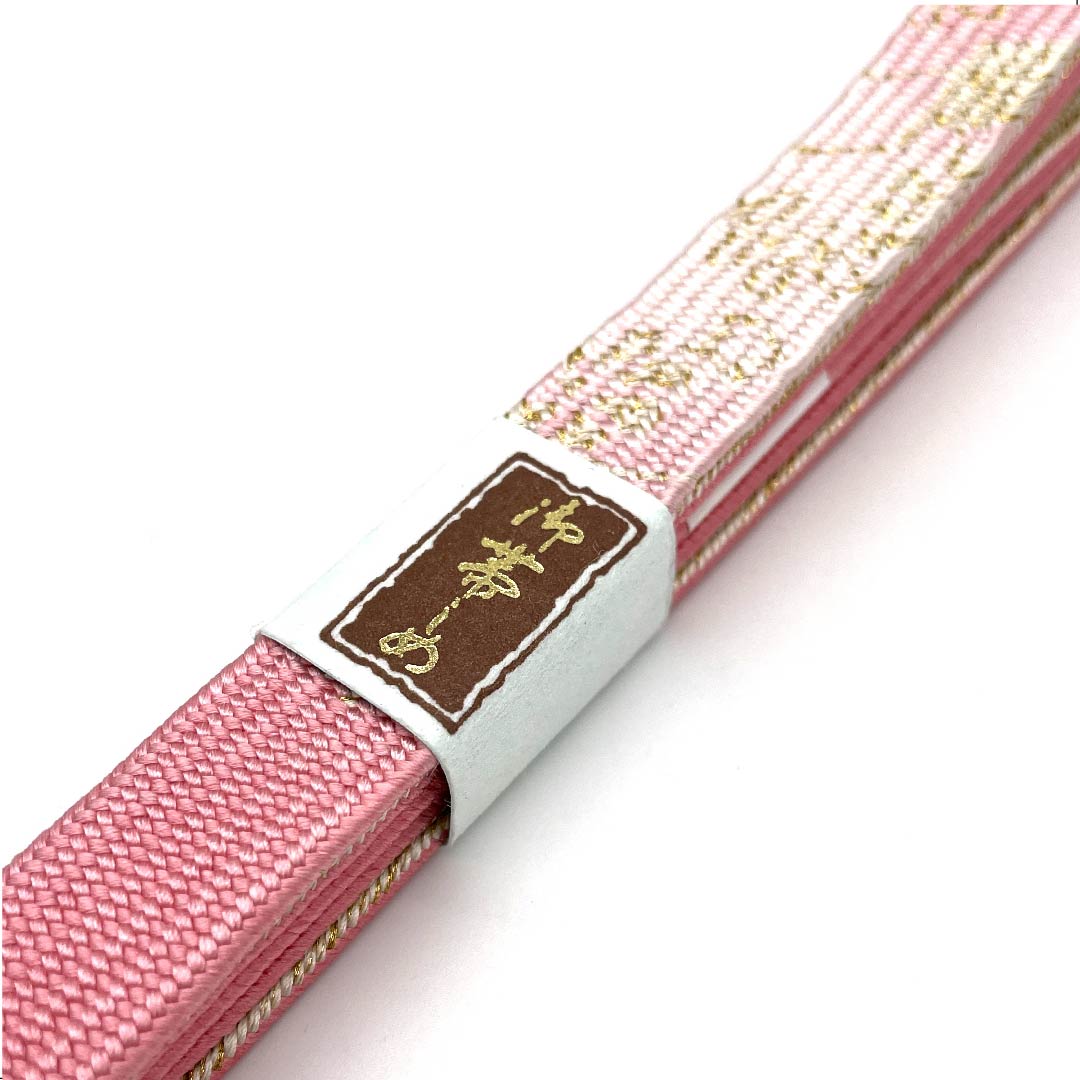 (新古品) 帯締め 正絹 四分紐 桃紅色色(とうこうしょくいろ) 金属糸使用 特選金銀糸 新古品 長さ約159cm 幅約1.5cm セミフォーマル Sランク ピンク系 1135002812313