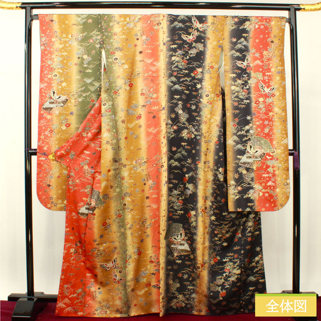 振袖 正絹 身丈167cm 裄丈68.5cm 袷 京友禅 吉祥文様 Sランク グラデーション系 1113001902599