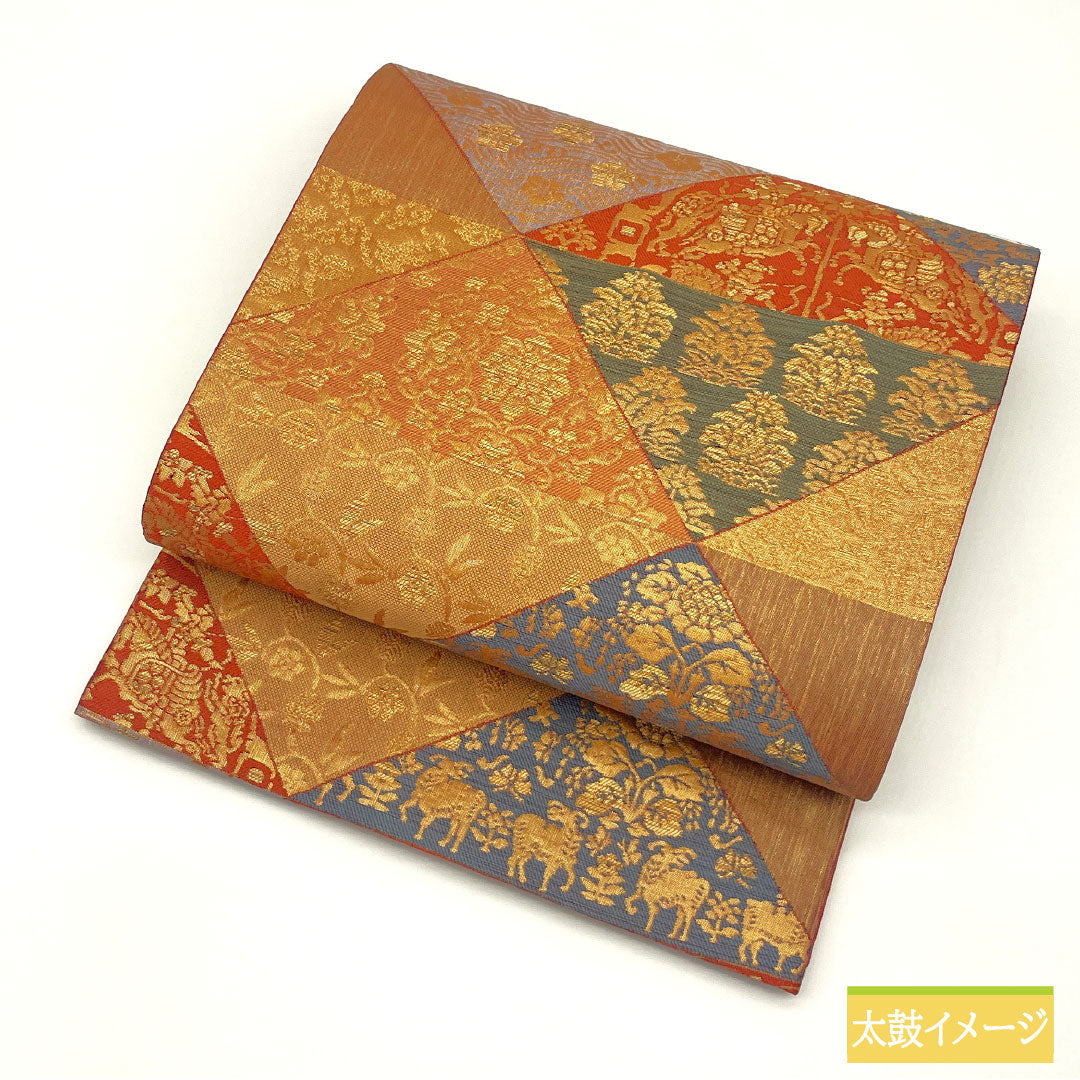 リサイクル着物】袋帯 正絹 Sランク 吉祥繍美裂 西陣織 帯丈440cm 六通