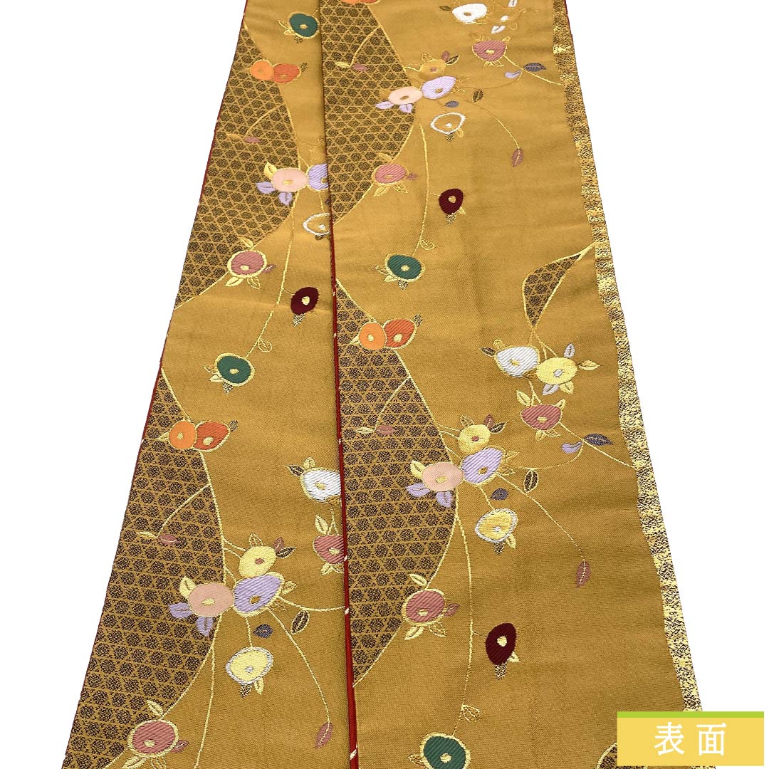 リサイクル着物】【未仕立】半幅帯 ポリエステル Sランク 古典柄 万寿