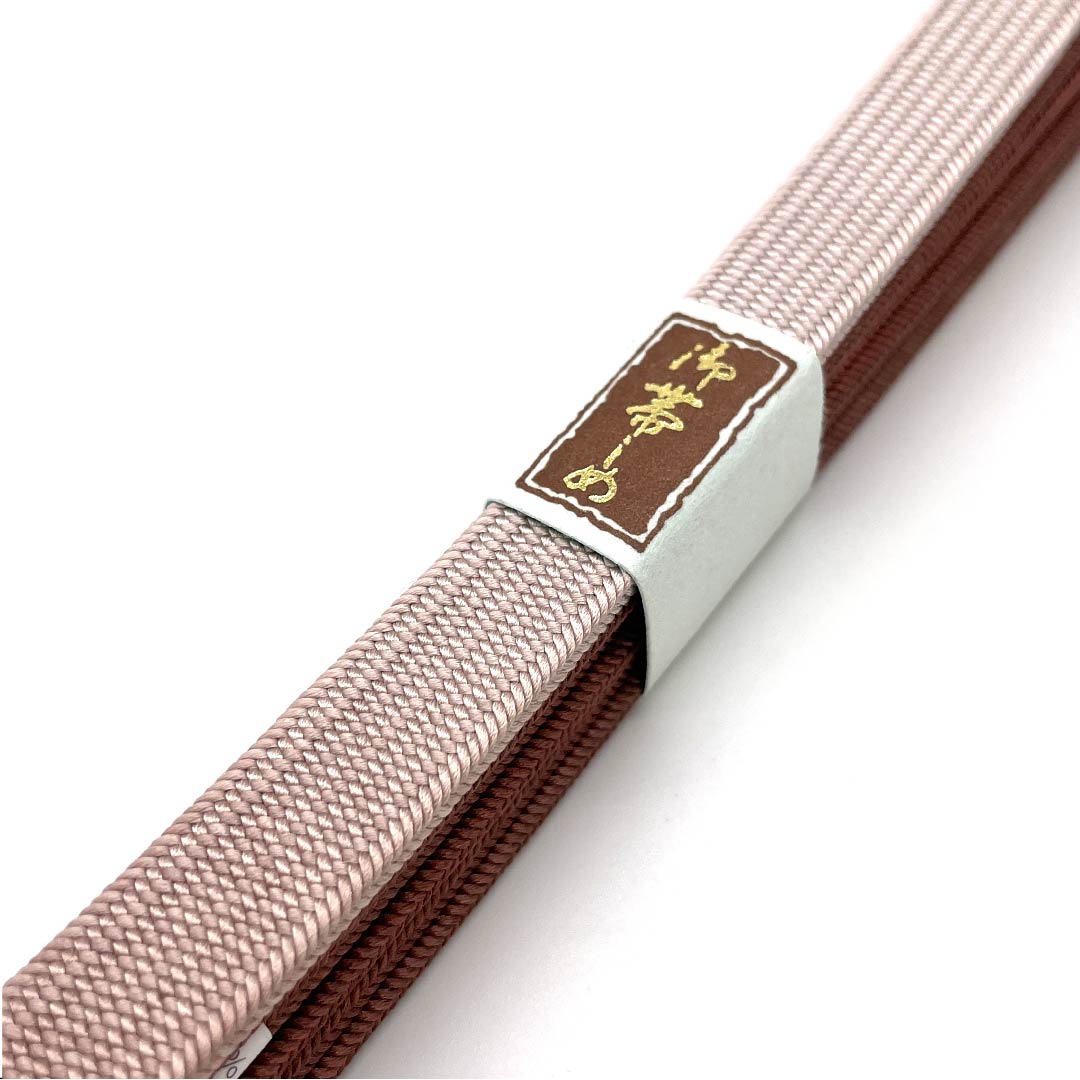 (New old stock) Obi-jime (belt sash) made of pure silk, quarter-length string, chestnut plum color, pale white color, Suiran Kobo, new old stock, length approx. 165cm, width approx. 1.2cm, casual, A rank, purple, 1135002053320