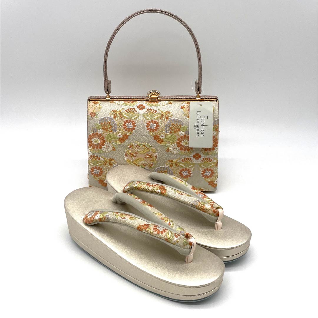 リサイクル着物】（新古品）草履バッグセット フォーマル NEWランク 菊