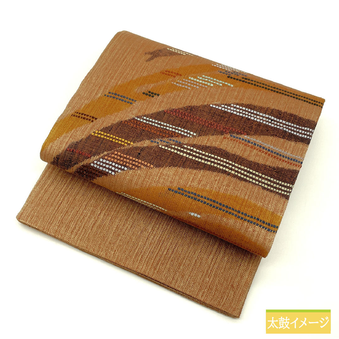 リサイクル着物】袋帯 正絹 Sランク 丁子茶色（ちょうじちゃいろ
