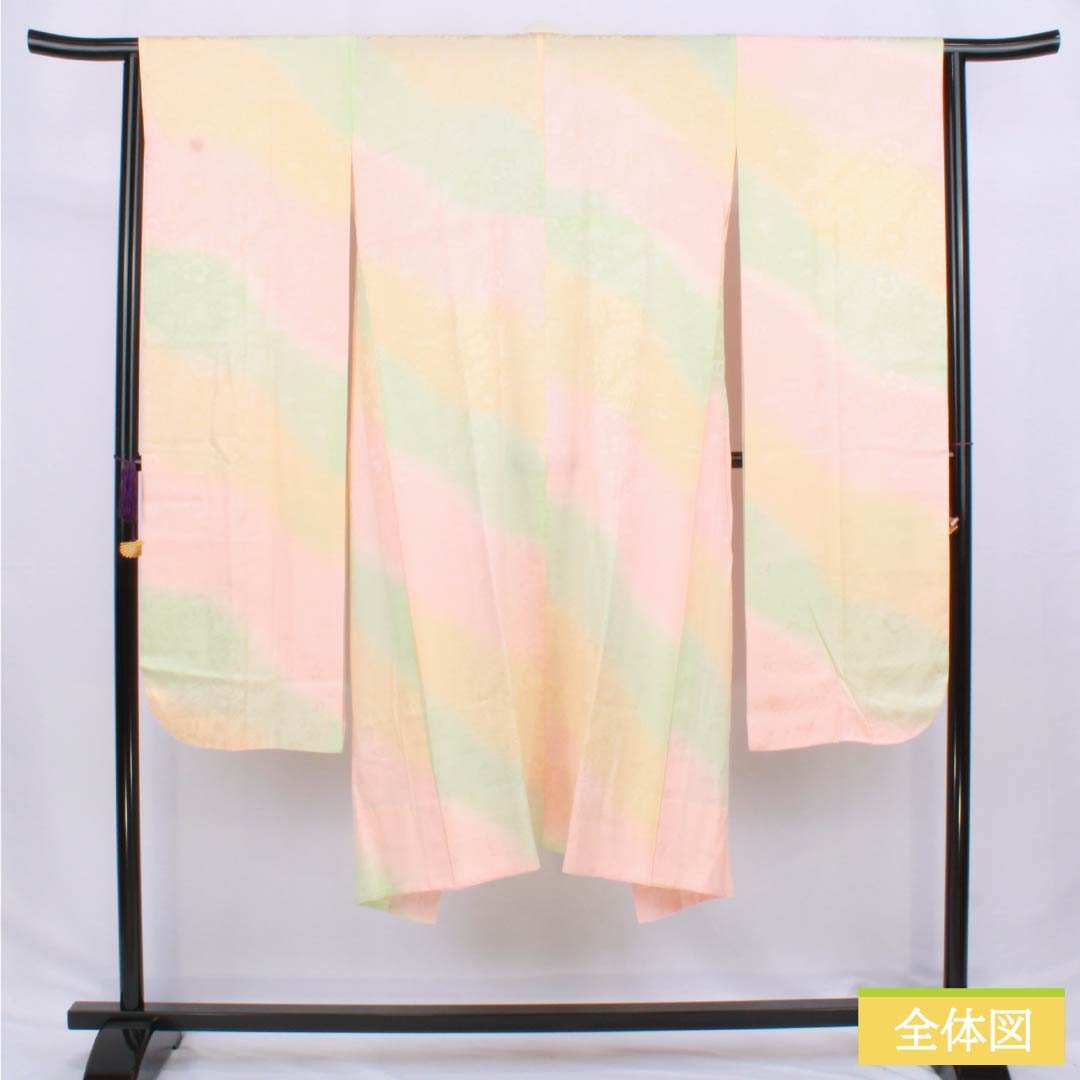 長襦袢 正絹 Aランク 身丈128.5cm 裄丈64cm 単衣 ボカシ染 吉祥文様 グラデーション系 1129000743399