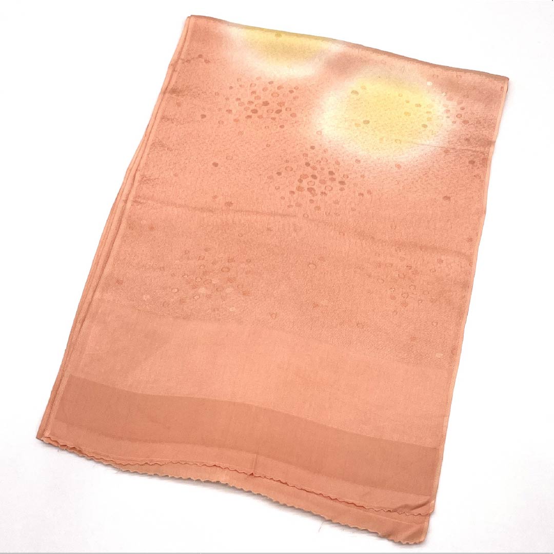 Casual Obiage (Sash) made of pure silk, S-rank, Tokiiro (Toki-iro) with dots and a round design, approximately 176cm long and 30cm wide, in pink. Product code: 1136001942913