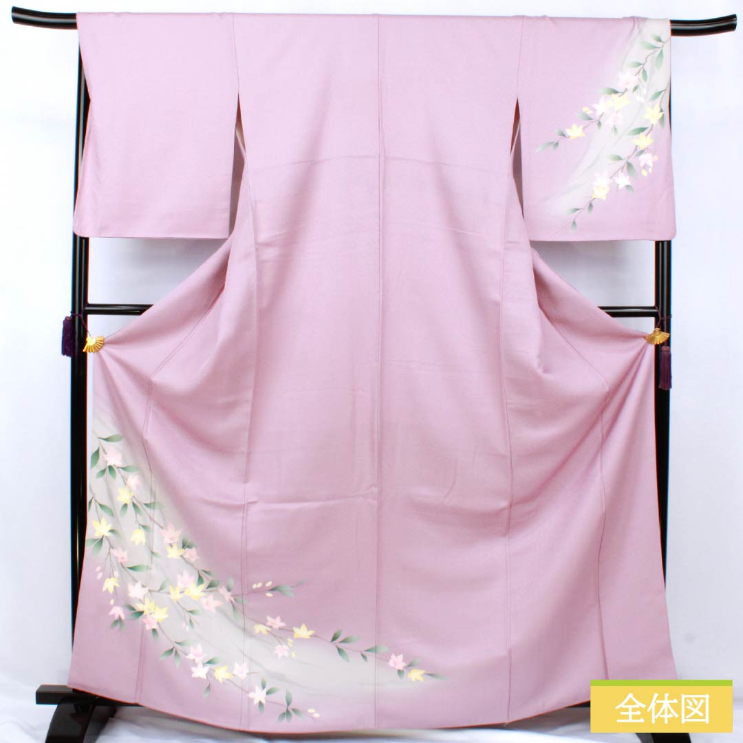 リサイクル着物】訪問着 正絹 Bランク 袷 身丈165.5cm 裄丈67.5cm 淡紅