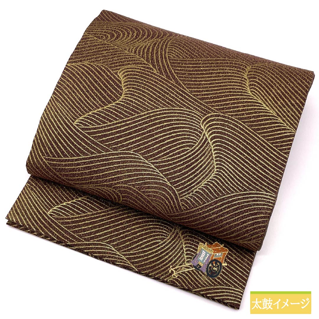 袋帯 正絹 桑の実色(くわのみいろ) 流水 御所車 帯丈444cm Sランク 六通 フォーマル 紫系 1123014712320