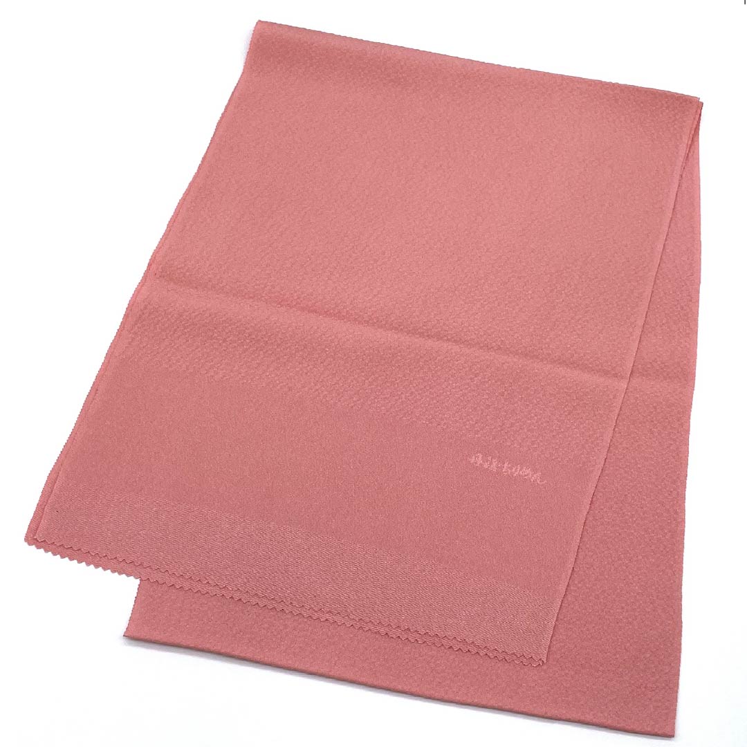 (新古品) 帯揚げ 正絹 フォーマル 一重梅色(ひとえうめいろ) 丹後ちりめん 無地 新古品 長さ約164cm 幅約30cm Sランク ピンク系 1136000162913