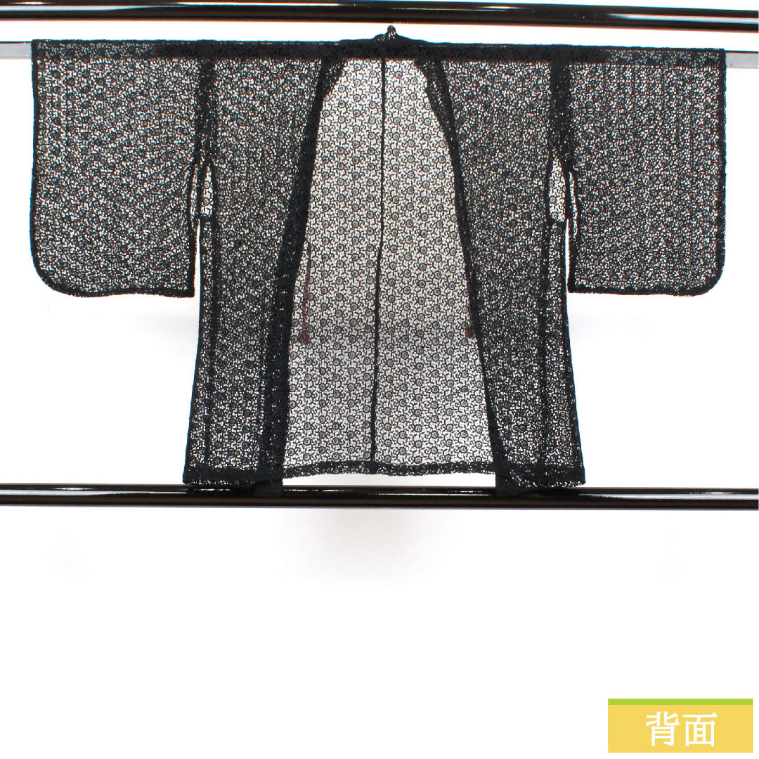 Haori (cotton kimono) Length 74cm Sleeve length 62cm Lace Abstract pattern S rank Single layer Black 1117000752910