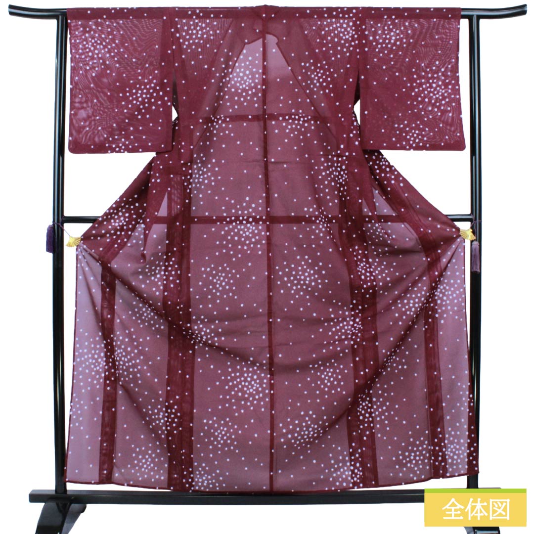 リサイクル着物】夏物 ポリエステル 小紋 Aランク 身丈162cm 裄丈63.5
