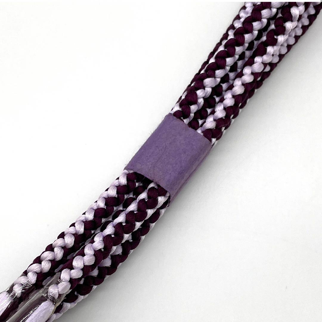 (新古品) 帯締め 正絹 NEWランク 二人静色(ふたりしずかいろ) 白藤色(しらふじいろ) 丸組 長さ約153cm 幅約1cm カジュアル 紫系 1135004701320