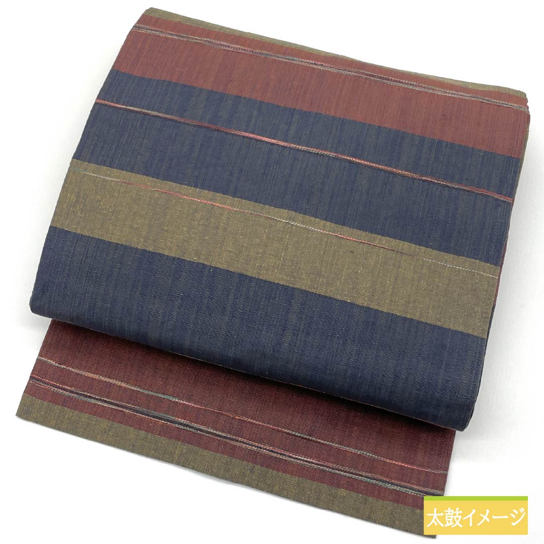 名古屋帯 紬地 横段 帯丈360cm 正絹 Sランク 六通 カジュアル グラデーション系 1124008122399 名古屋仕立て