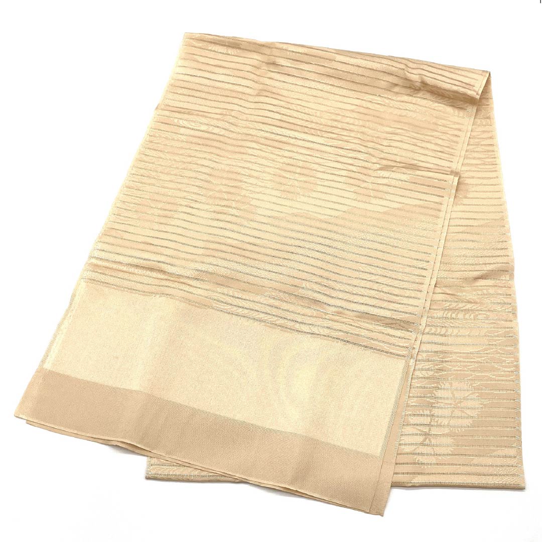 帯揚げ 正絹 セミフォーマル 薄肉色(うすにくいろ) 絽 夏用 撫子 長さ約176cm 幅約30cm Sランク ベージュ系 1136000682925