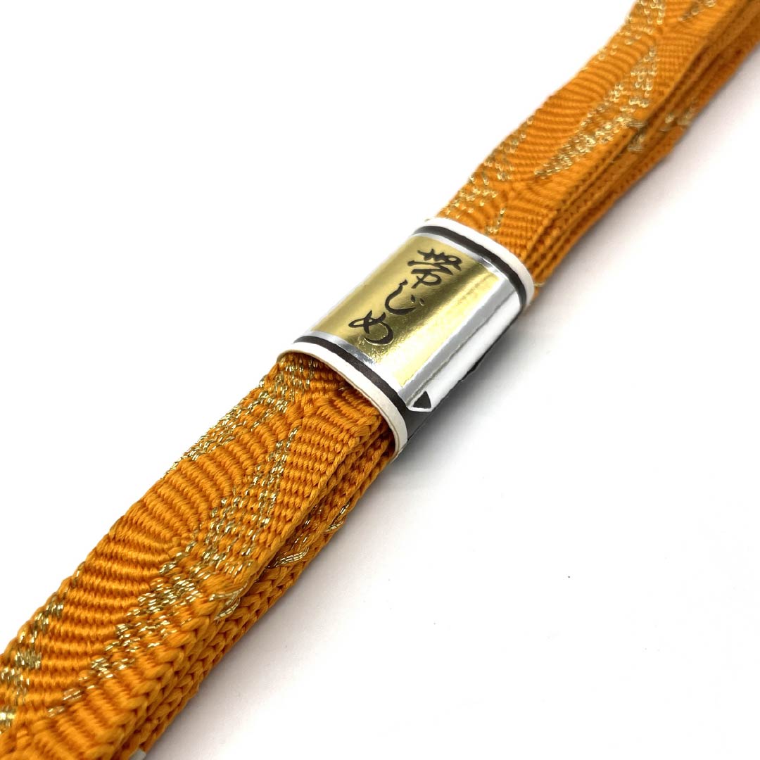 (新古品) 帯締め 正絹 橙色(だいだいいろ) 幅広め 長さ約162cm 幅約1.7cm フォーマル NEWランク 橙系 1135003411326