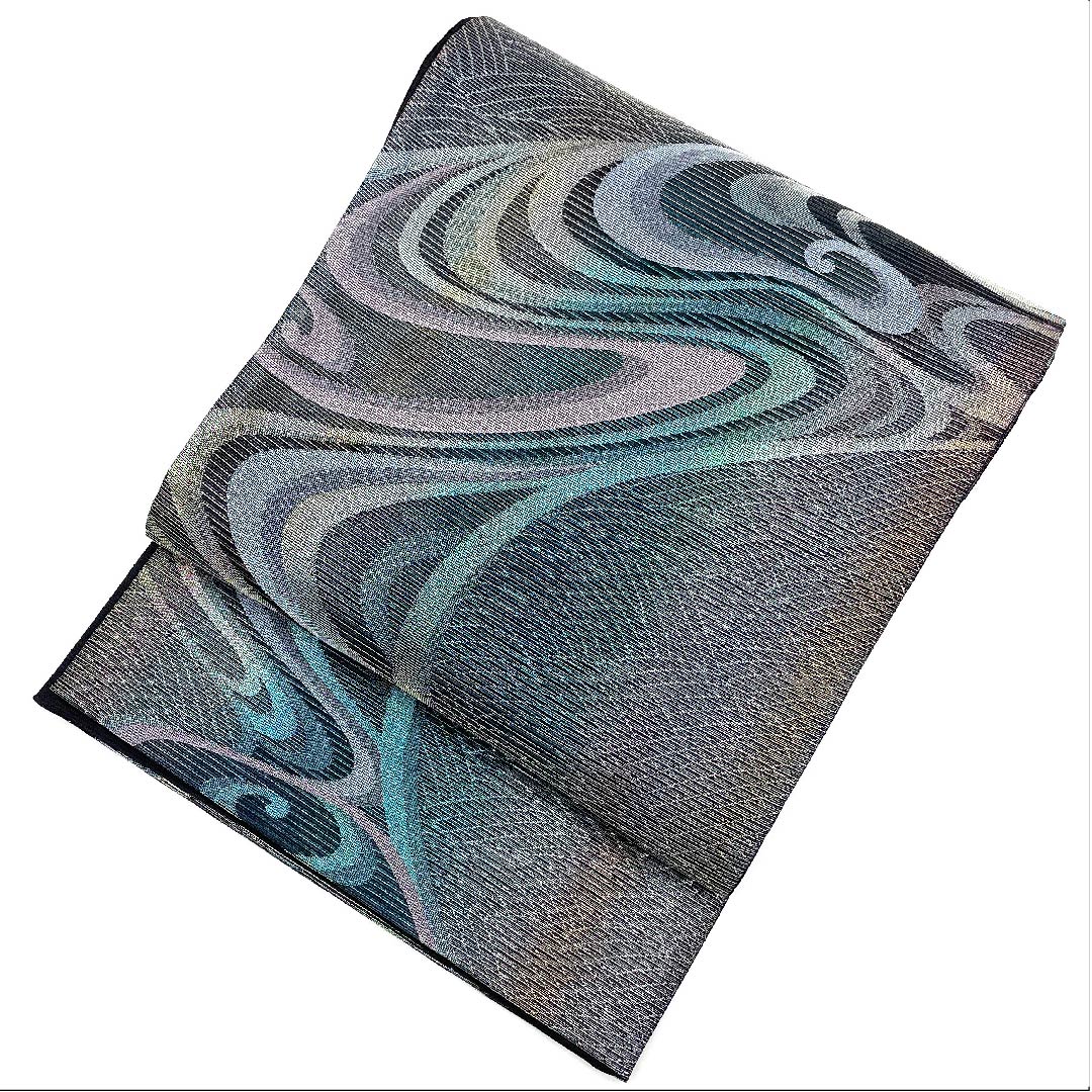 Fukuro Obi, Summer Obi, Abstract Pattern, Summer Obi, Length 430cm, Pure Silk, S Rank, Six-pass, Semi-formal, Gradient, 1123008532399