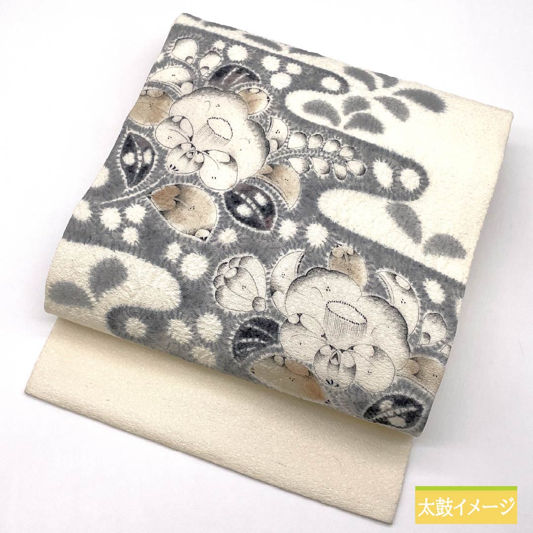 名古屋帯 乳白色色(にゅうはくしょくいろ) 作家物 辻ヶ花 帯丈357cm 正絹 Bランク ポイント柄 セミフォーマル 白系 1124008384311 名古屋仕立て