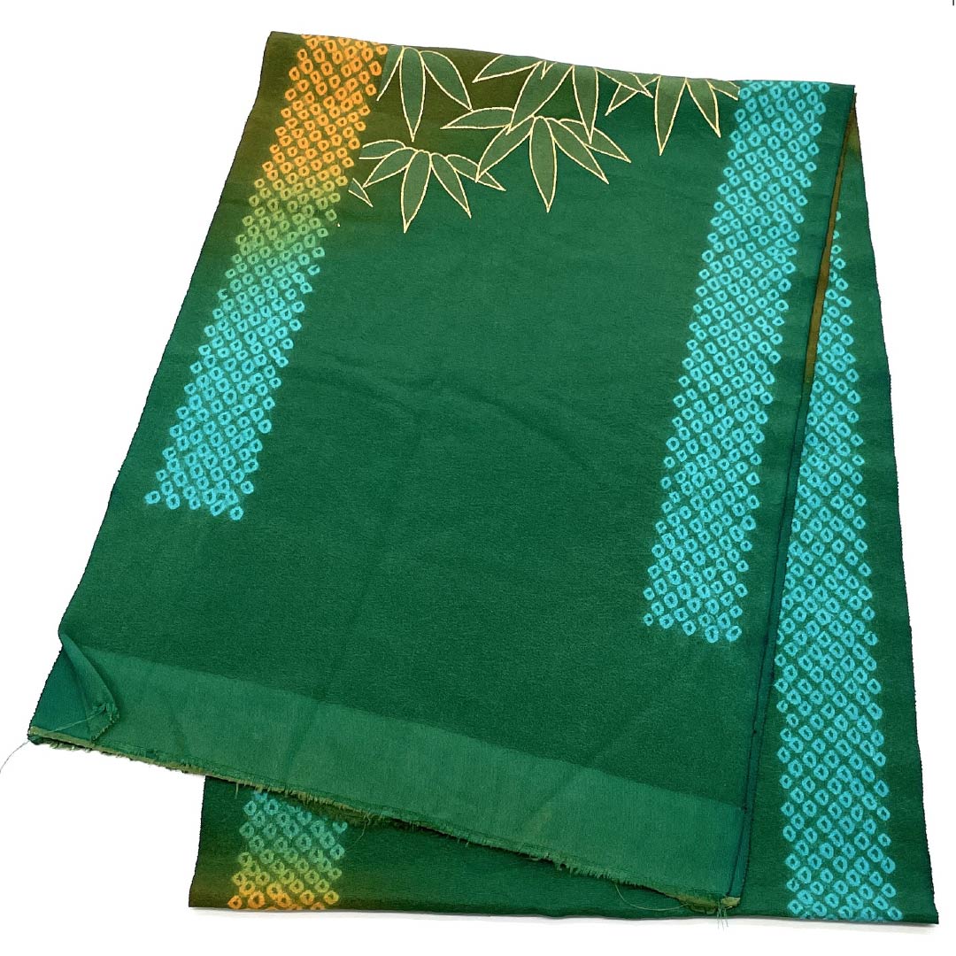Obiage, pure silk, formal, iridescent, aged green, bamboo, classic pattern, length 164cm, width 29.5cm, S rank, green, 1136000592919