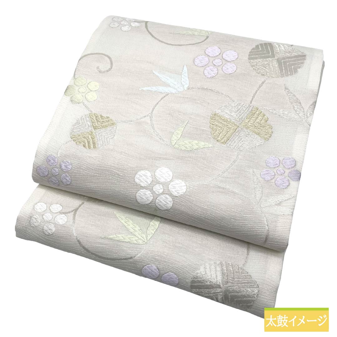 リサイクル着物】【未仕立】袋帯 正絹 NEWランク ふくい謹製 西陣織 笹