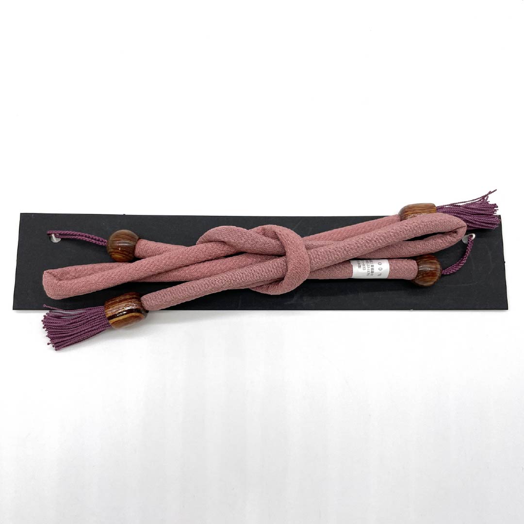 羽織紐 正絹 NEWランク カジュアル 積紅色(せきこういろ) 撚り房 もろ縄結び 蝶結び 丸ぐけ ピンク系 1121000101913