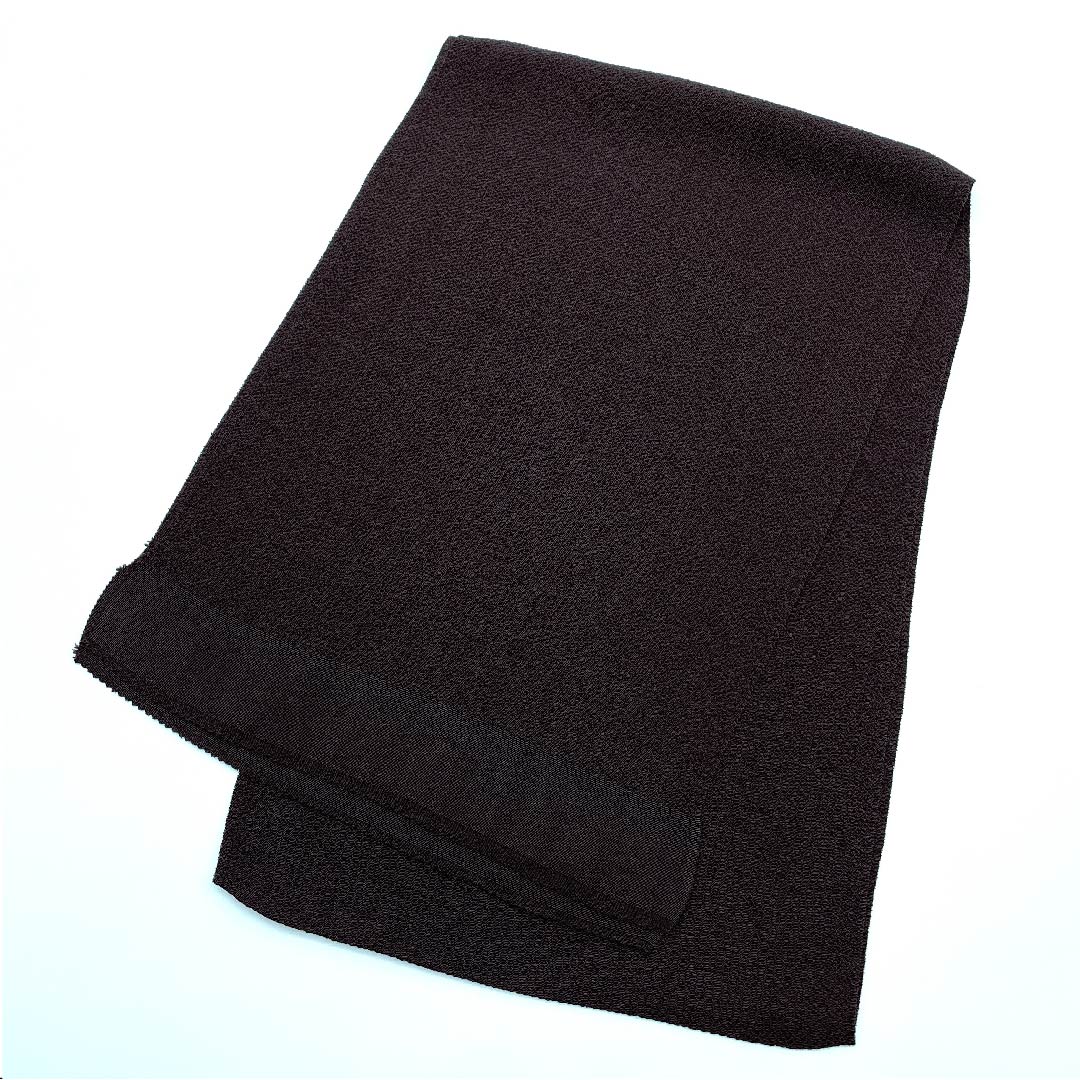 (新古品) 帯揚げ 正絹 フォーマル 落栗色(おちぐりいろ)ちりめん 無地 振袖用 長さ約164cm 幅約27.5cm Sランク 茶系 1136000032914