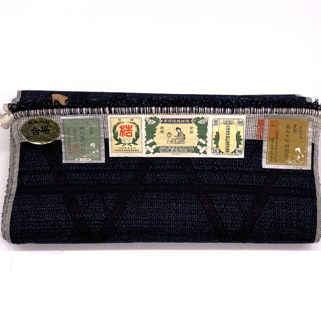 Z6304S 反物 結城織 紬 絹 きもの/着物/kimono/古布/リメイク素材/Japanese cloth KD 本場結城縮 単衣 着物 | 特選きものコレクション