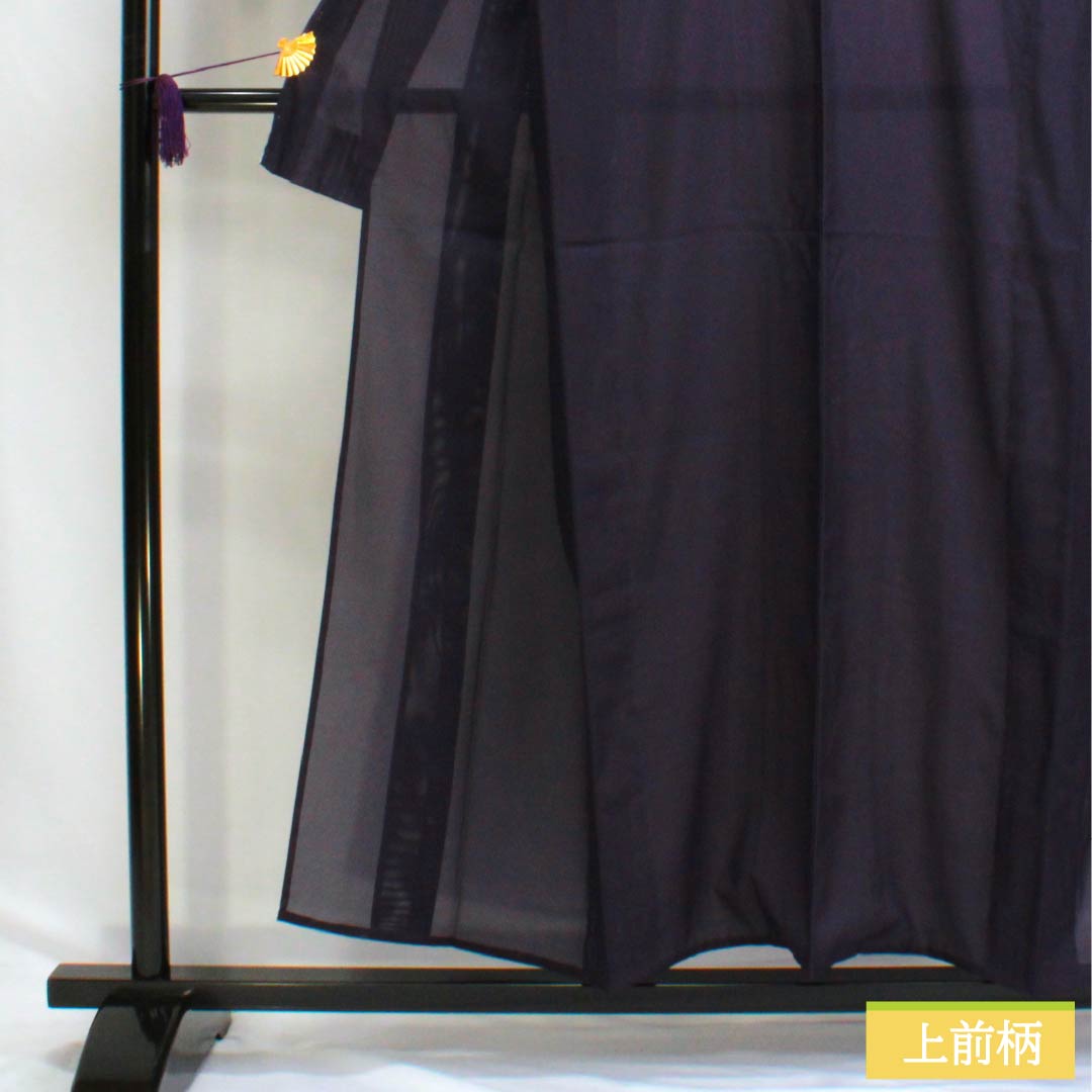 夏物 ポリエステル 色無地 Sランク 身丈154.5cm 裄丈63cm 深紫色(ふかきむらさきいろ) 居敷当て付き 洗える着物 絽 紫系 1132002982220