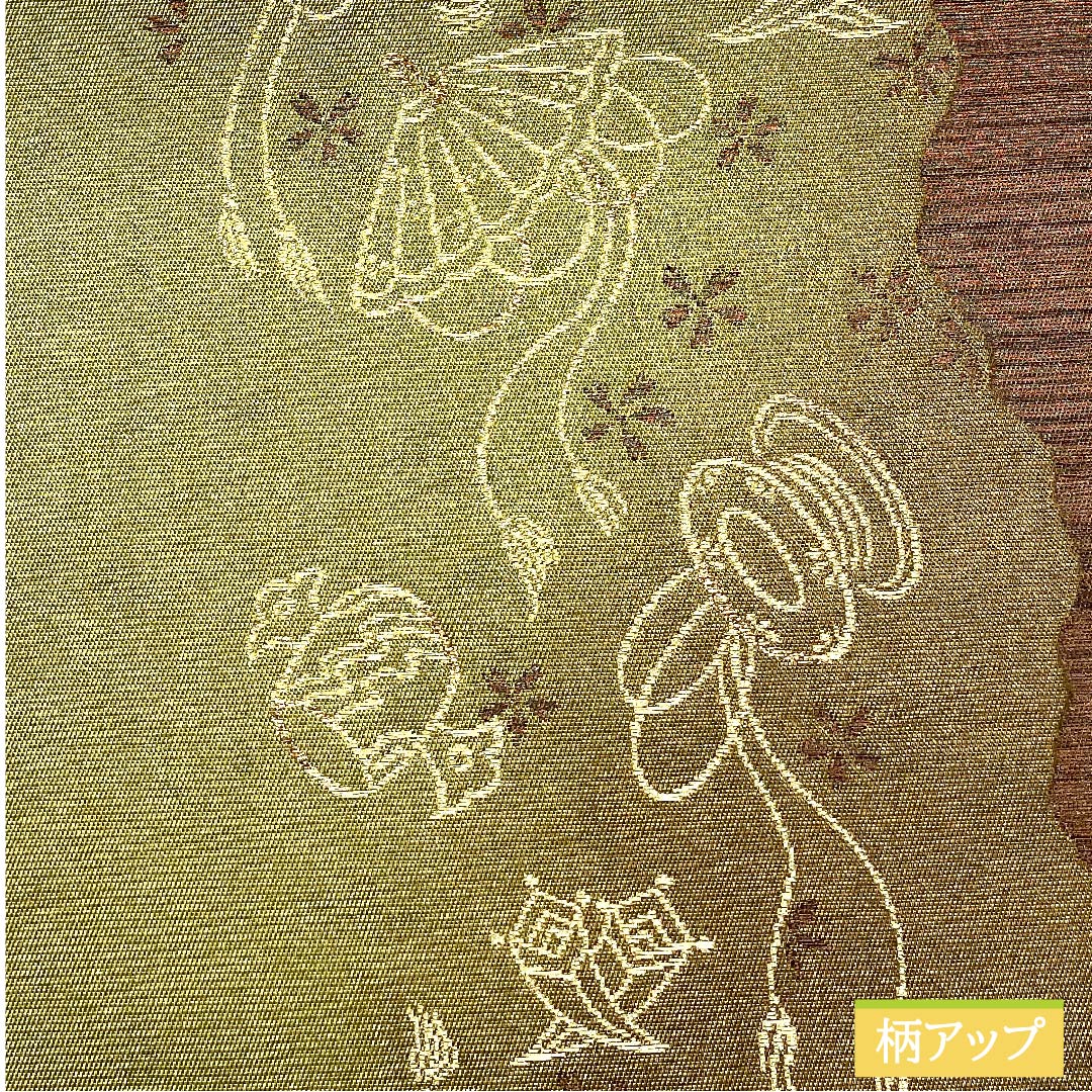 袋帯 正絹 梅幸茶色(ばいこうちゃいろ) 宝尽くし 古典柄 帯丈430cm Sランク 六通 セミフォーマル 金系 1123011412321