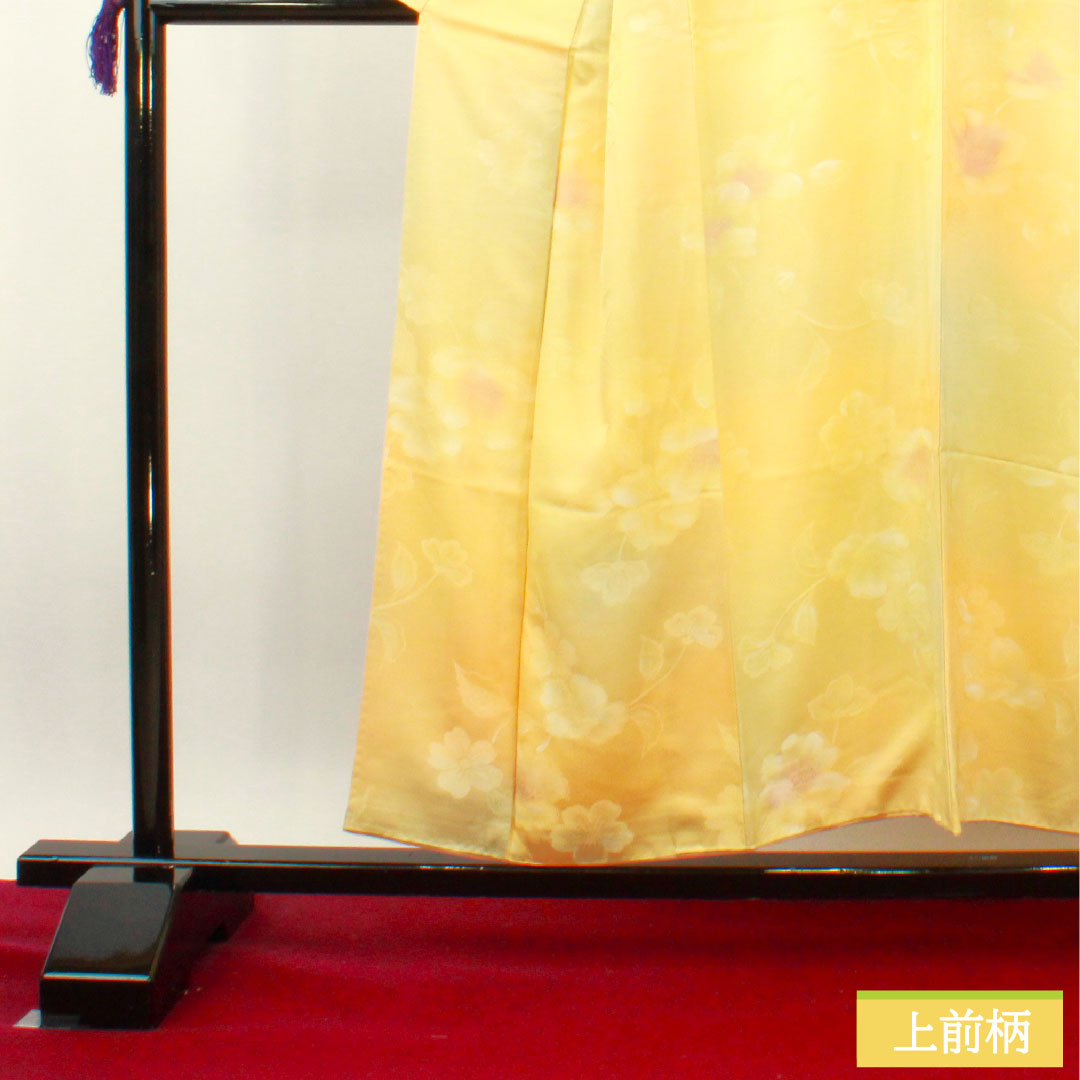 小紋 正絹 身丈153.5cm 裄丈63cm 袷 ボカシ染 花模様 Sランク グラデーション系 1115004032299