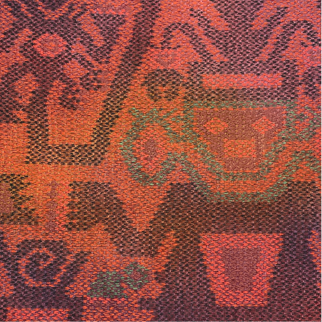 袋帯 エジプト文様 帯丈424cm 正絹 Sランク 六通 カジュアル 赤系 1123002652312