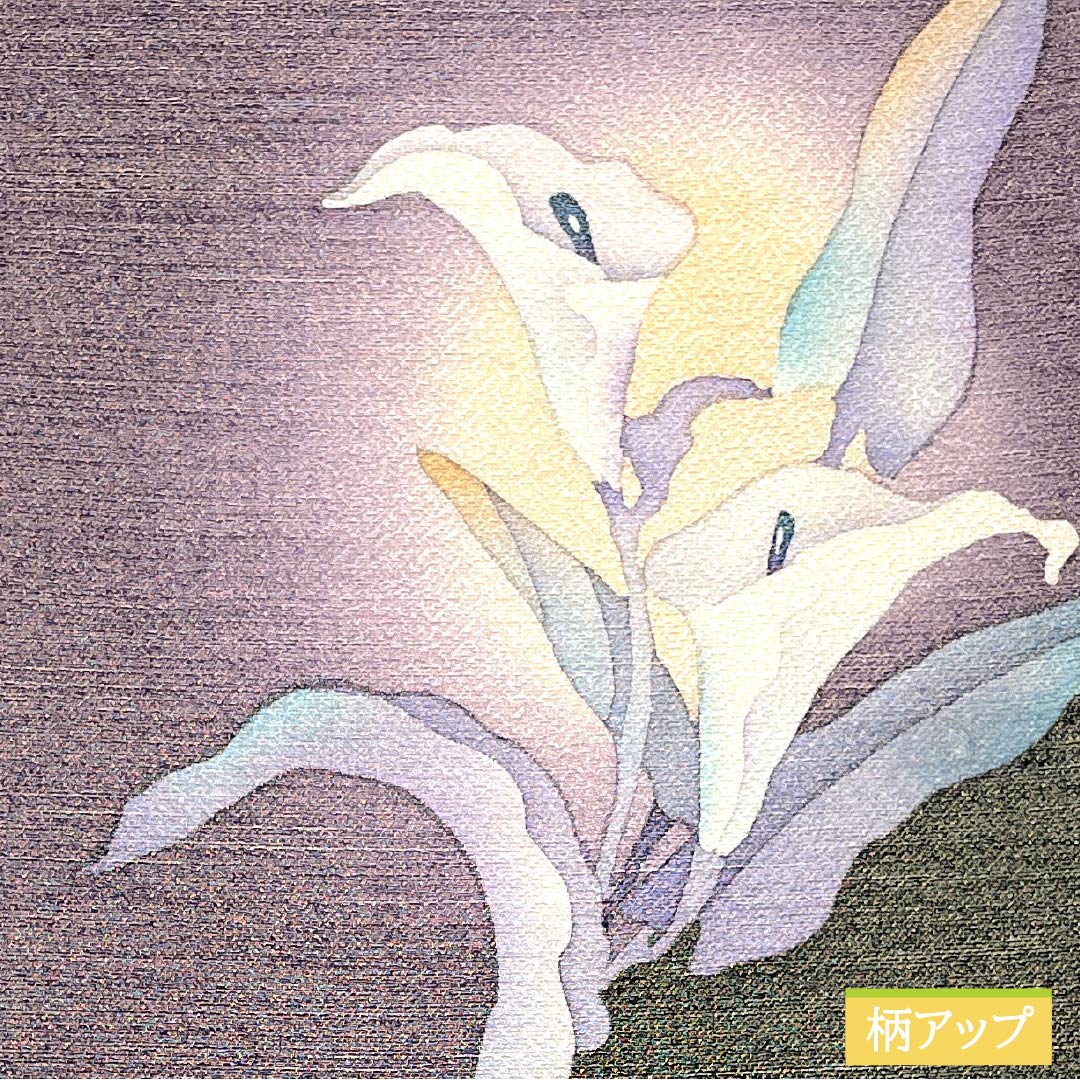 袋帯 正絹 鳩羽色(はとばいろ) カラー 帯丈434cm Sランク ポイント柄 セミフォーマル 紫系 1123014812320