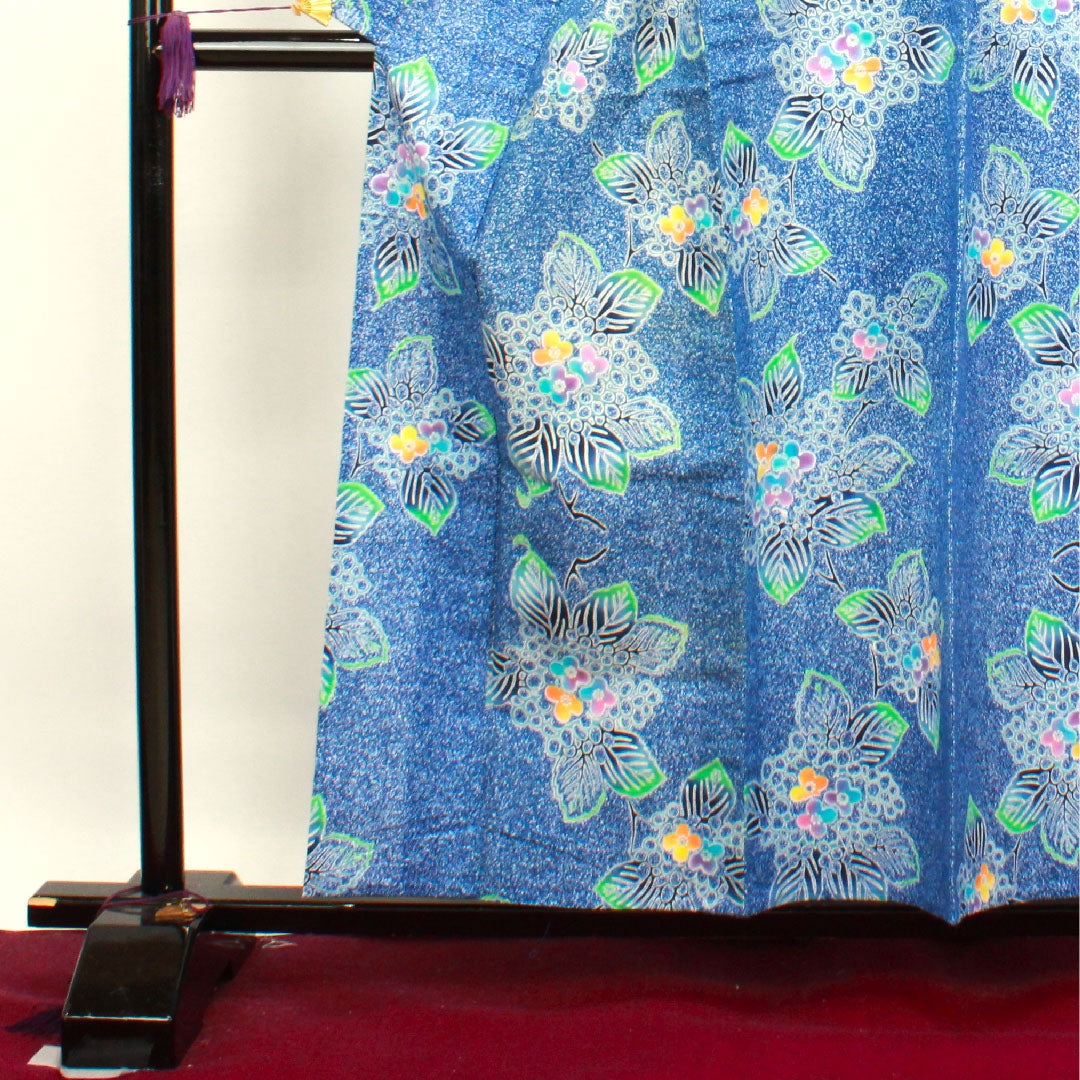 浴衣 露草色 紫陽花 木綿 Bランク 単衣 身丈158cm 裄丈66cm 青系 1118003704317