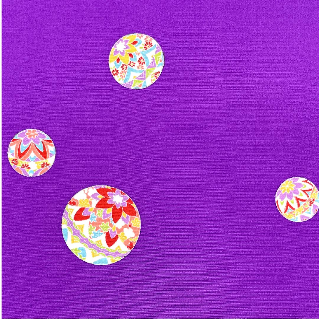 反物 小紋 正絹 紫色(むらさきいろ) 丹後ちりめん 毬 古典柄 NEWランク 紫系 1130001071920