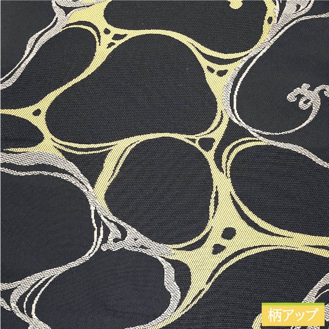 名古屋帯 京袋帯 黒色 水文様 幾何学模様 古典柄 帯丈367cm ポリエステル Sランク 六通 カジュアル 黒系 1124005432310 京袋