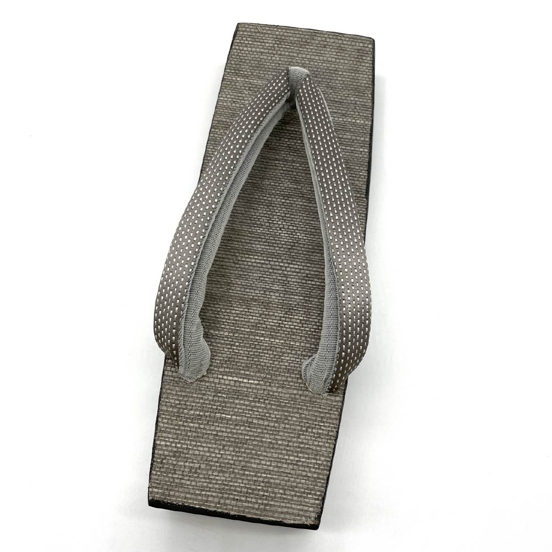 (Like New) Men's Casual Geta Sandals, Paulownia Wood, Two-Stone Strap, 24cm Long, Size L, Gray, Product Number: 1122001411422