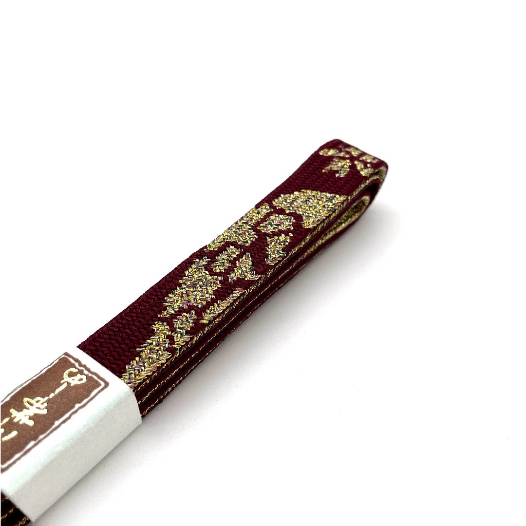 (新古品) 帯締め 正絹 四分紐 臙脂色(えんじいろ) 金属糸使用 新古品 長さ約159cm 幅約1.5cm セミフォーマル Sランク 紫系 1135002152320