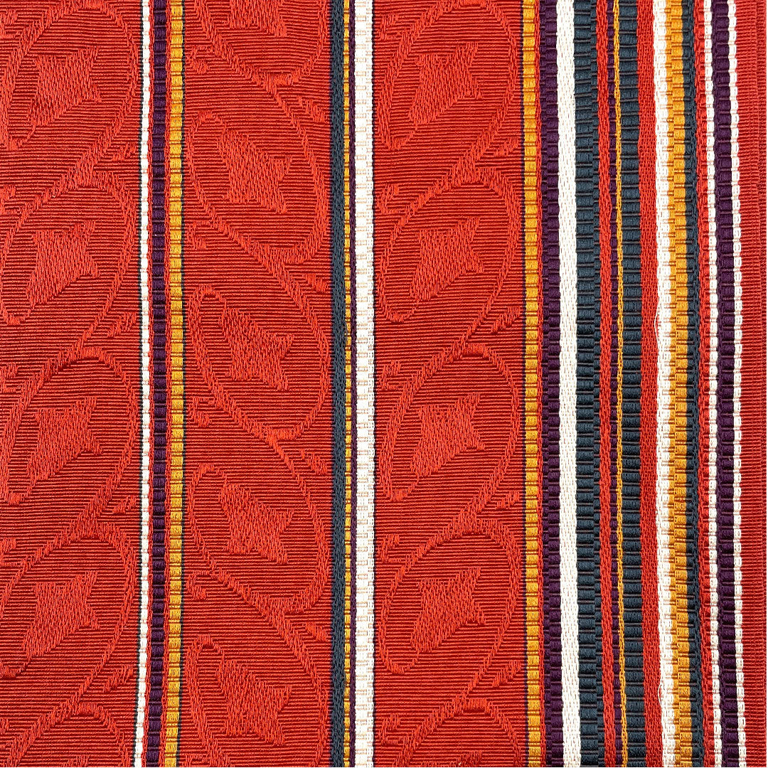 半幅帯 縞 帯丈348cm 正絹 赤系 Aランク 1125000143912